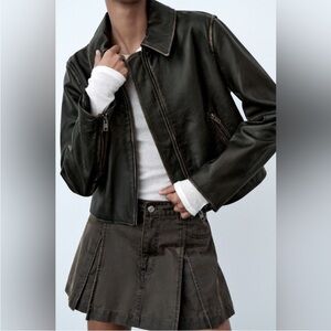 Women's Distressed Leather Jacket